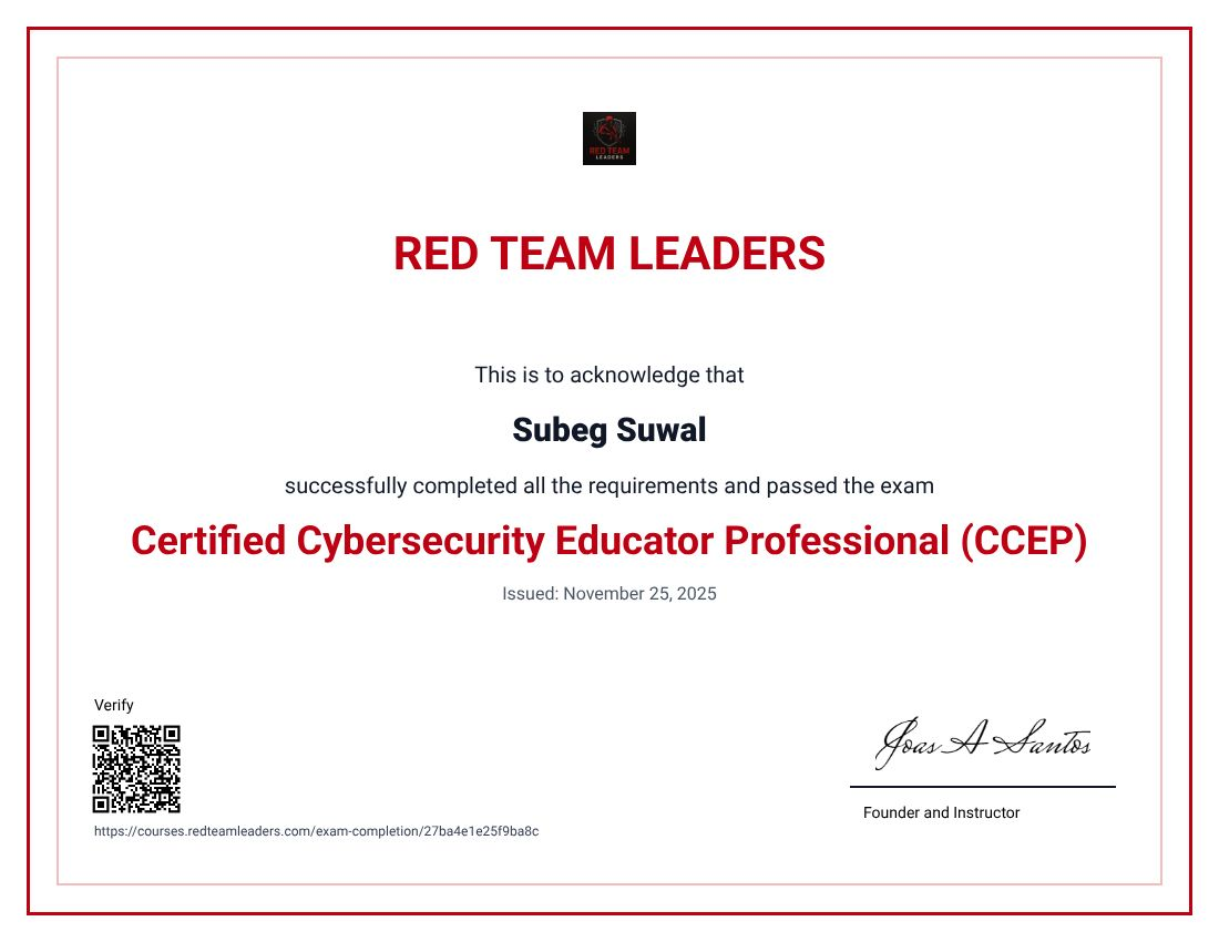 My CCEP certificate